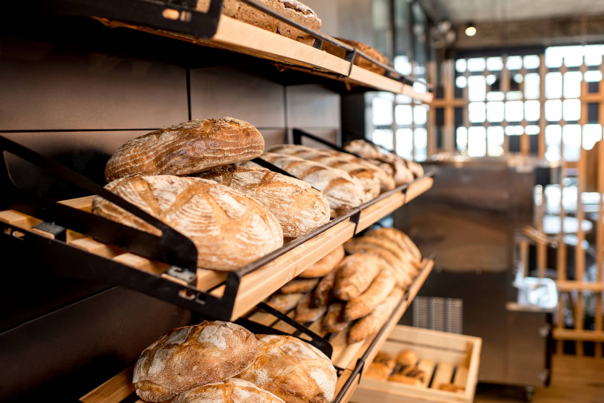 image-6M4ZL39.jpg Bakery interior with bread displays